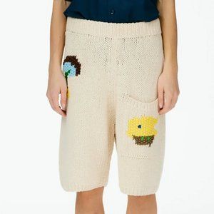Tibi Handknit Intarsia Pull On Short - S